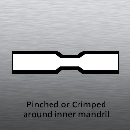 pinched crimped tubing end configuration